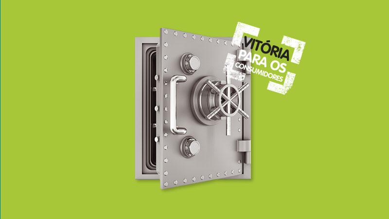 cofre forte utilizado na campanha sobre comissões bancárias abusivas 